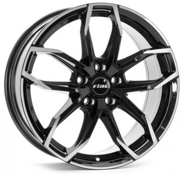 Rial Lucca W7.5 R17 PCD5x108 ET45 DIA70.1 diamond black front polished